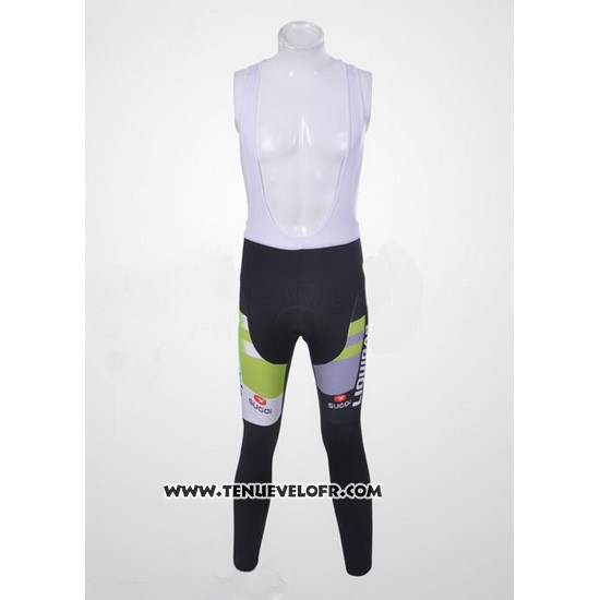 2011 Maillot Ciclismo Liquigas Cannondale Noir et Vert Manches Longues et Cuissard